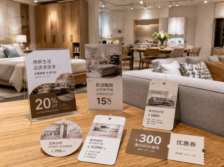 崇阳县家具门店单页海报与吊牌